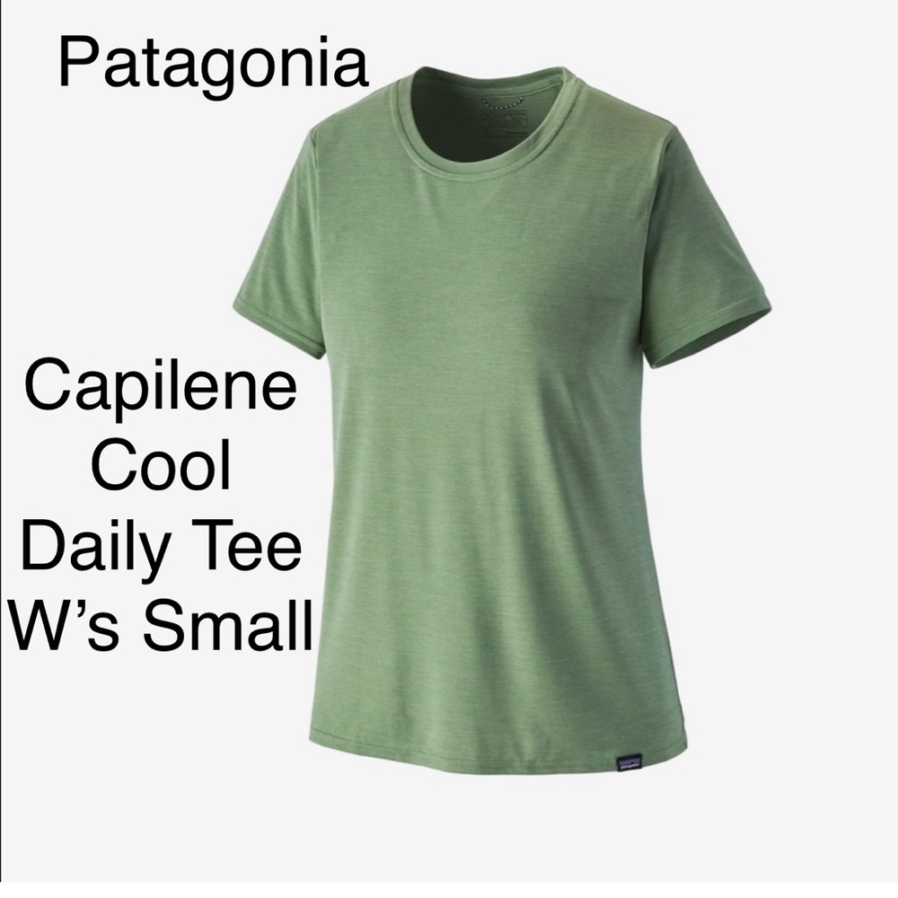 Patagonia Capilene Cool Daily Stretch Performance Tshirt Light Green Size Small